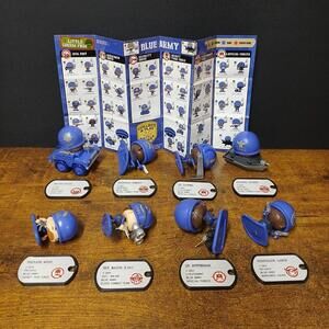 Lot of 8 MGA Little Green Army Men Figures, Blue Army